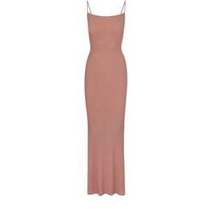 Skims soft lounge long slip dress rose clay